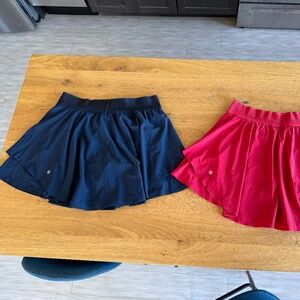 lululemon Women's Tennis Skirt bundle of 2 – size 10 (navy + red)